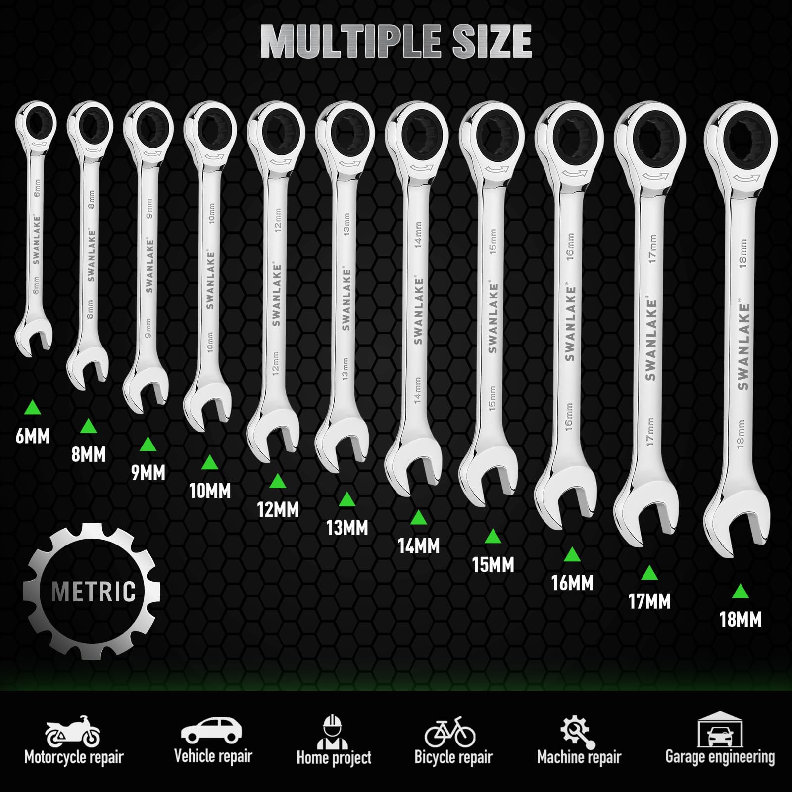 Swanlake Garden Tools chrome vanadium steel wrenches resist corrosion