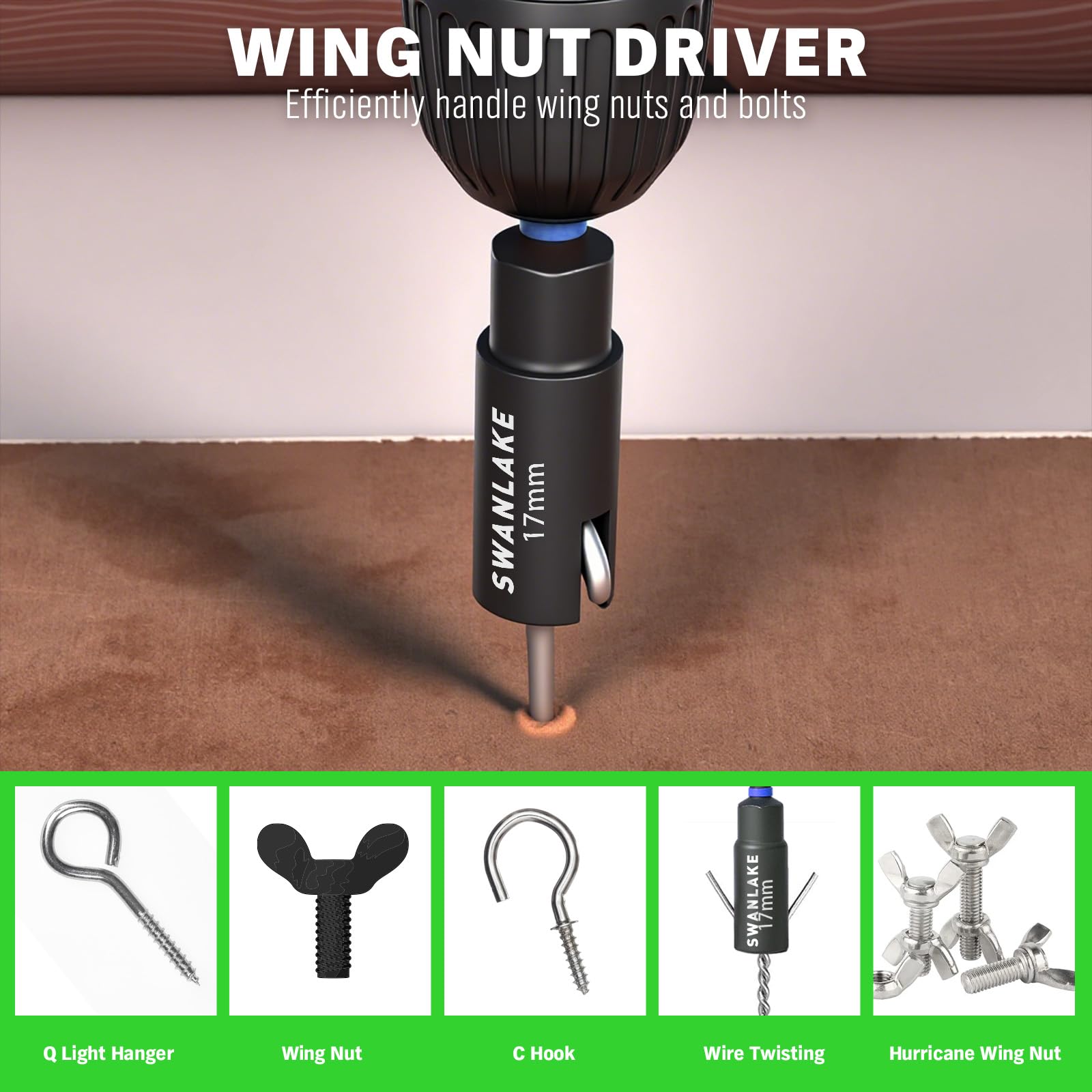 SWANLAKE GARDEN TOOLS deep-reach magnetic sockets hold fasteners securely during installation.
