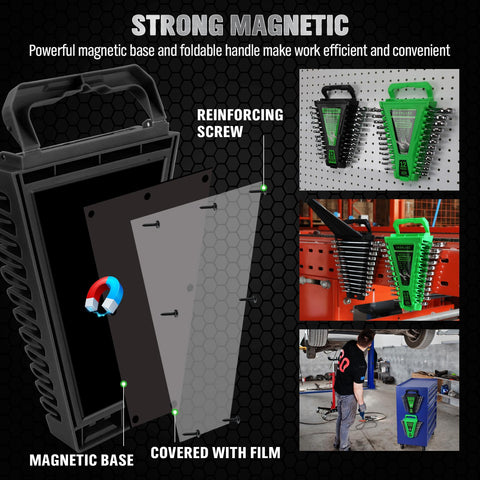 Swanlake Garden Tools magnetic organizer case keeps wrenches secure