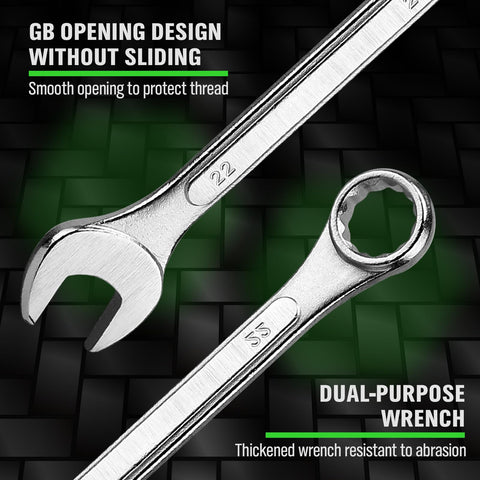 Complete set includes both metric and SAE sizes for versatile projects