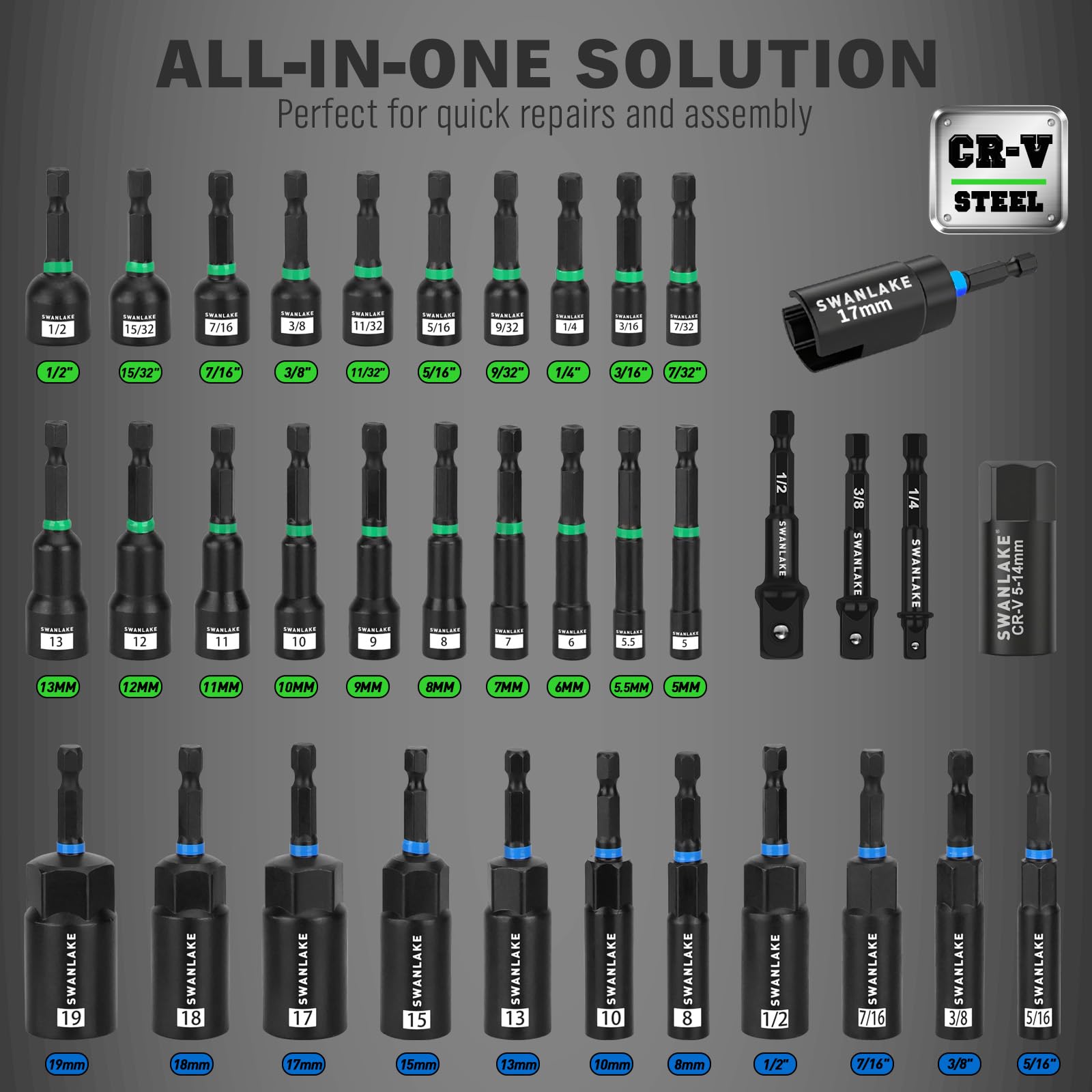 Swanlake metric and SAE nut drivers for versatile automotive tasks