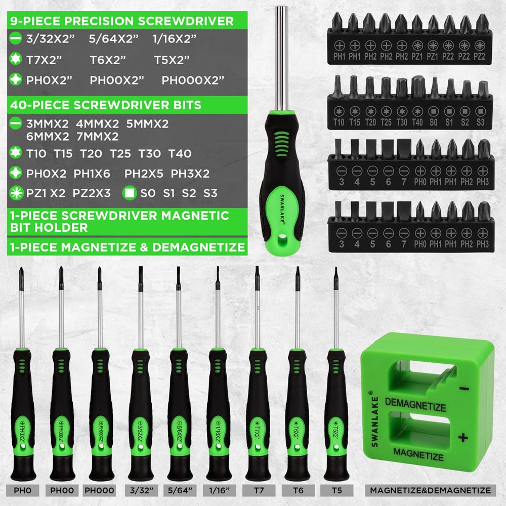 SWANLAKE precision screwdrivers 40-in-1 for versatile small-fastener work