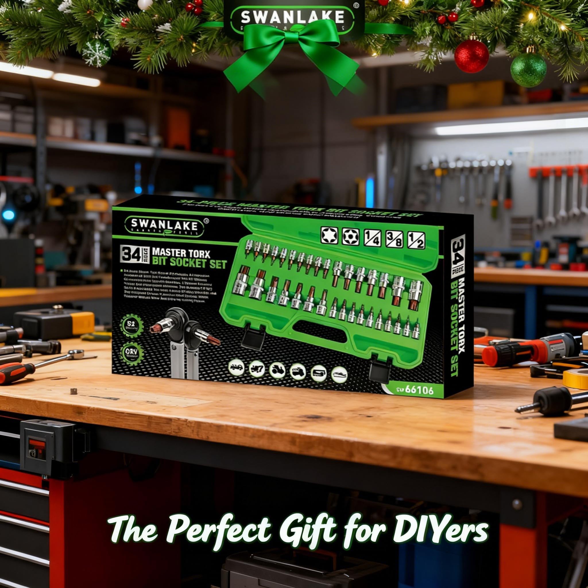 Swanlake 34-piece set in use on a professional repair bench highlighting efficiency.