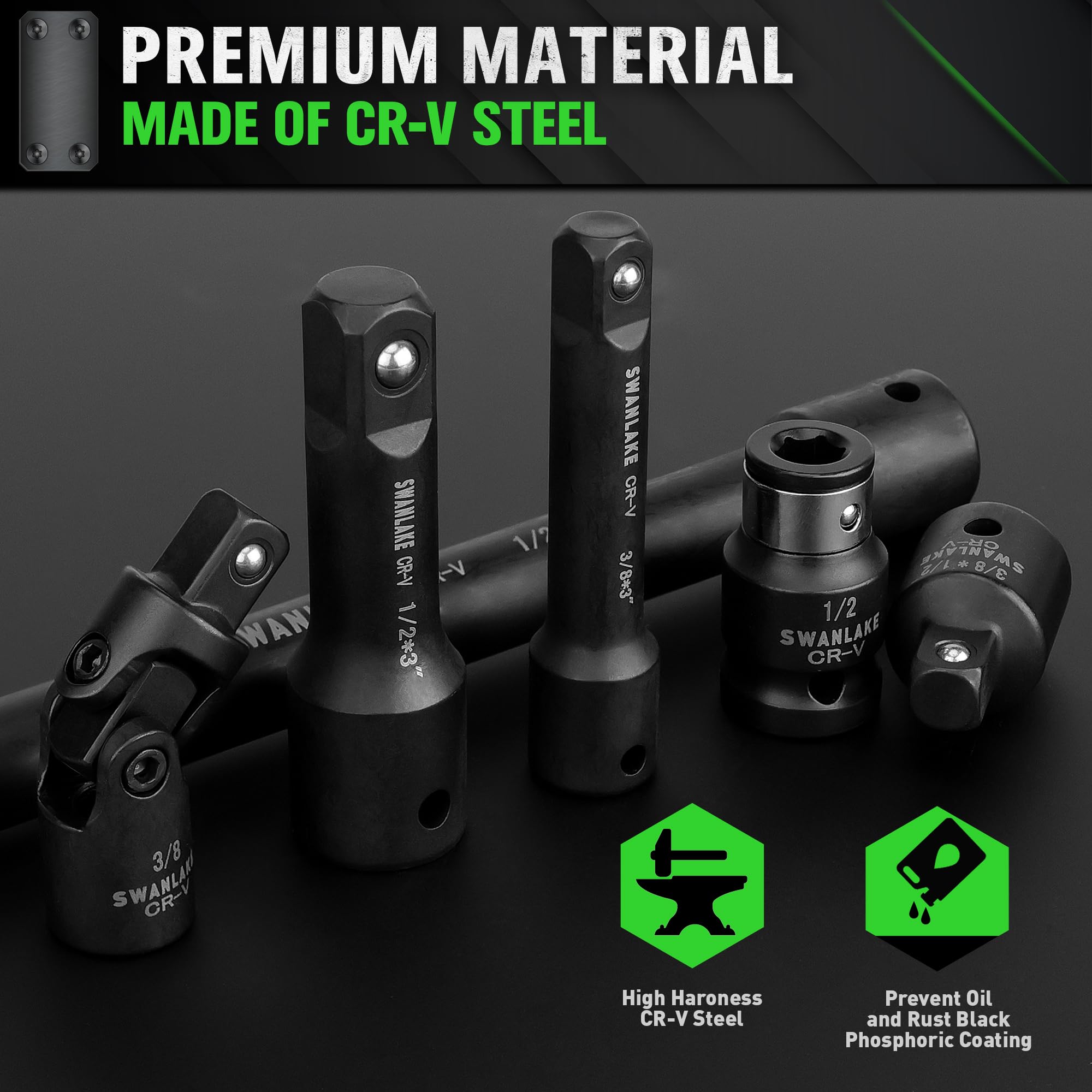 Swanlake swivel universal joint offers angle flexibility for awkward fasteners
