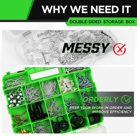 Swanlake versatile storage for screws, bolts, nails, nuts, and small parts.
