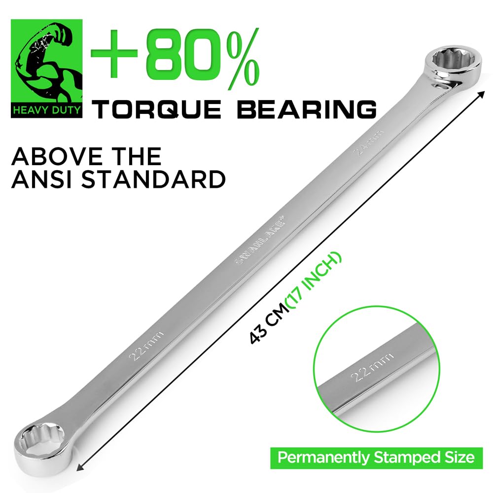 Swanlake wrench features 12-point design for a stronger grip on fasteners.