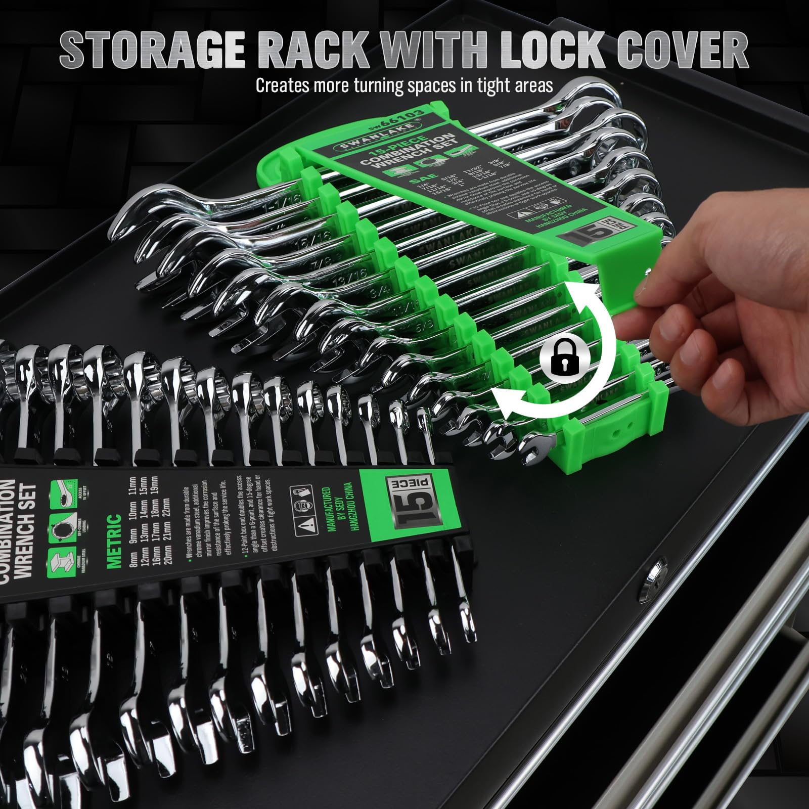 SWANLAKE wrenches with 15-degree offset open ends for tight spaces