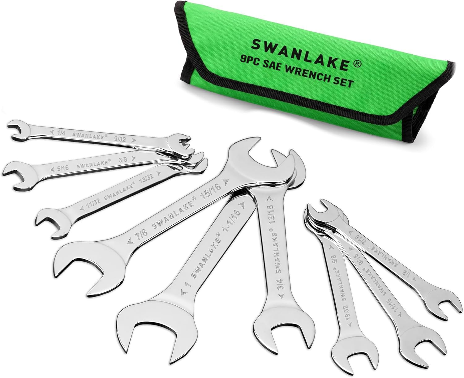 Swanlake wrench set with rolling pouch organized for on-site work