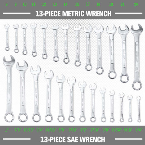 Swanlake wrenches with SAE and metric coverage for versatile repairs