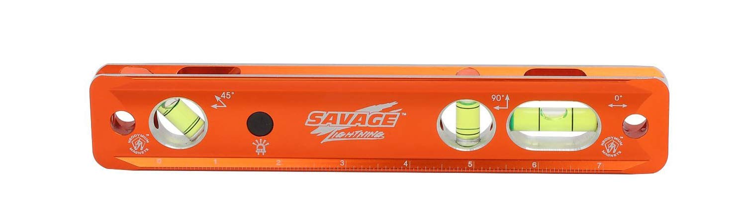 Swanson Savage Lightning 9in torpedo level front view for precise alignment in tight spaces.