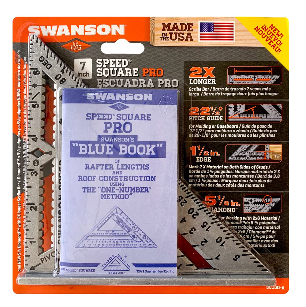Swanson Speed Square Pro 7-Inch durable metal body for daily use.