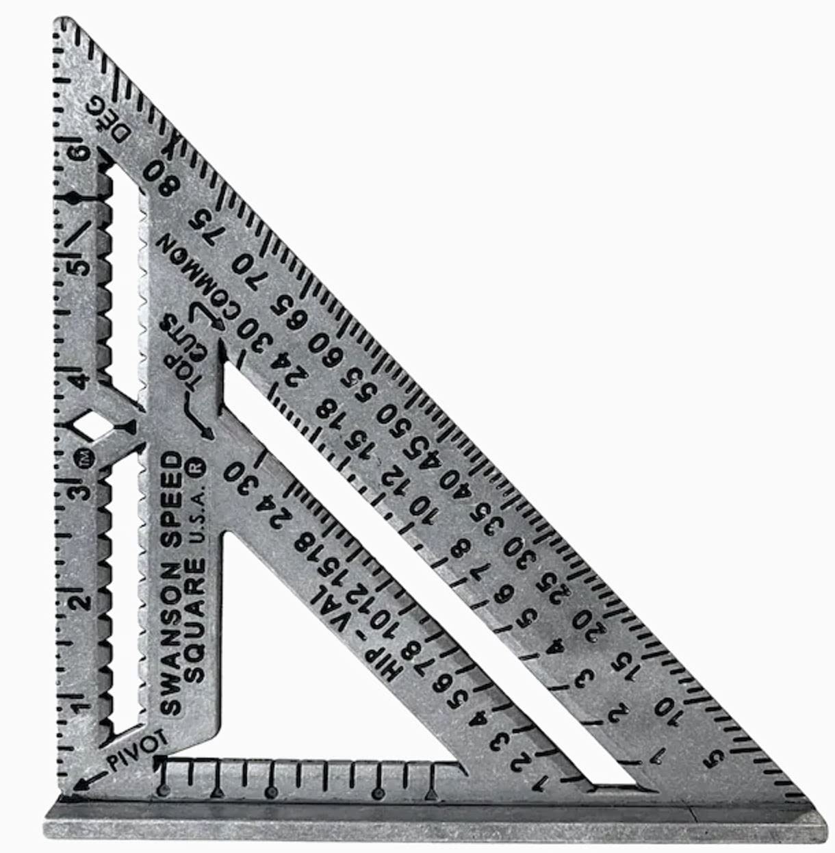 Swanson Speed Square Pro 7-Inch front view, durable framing layout tool.
