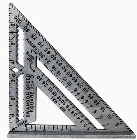 Swanson Speed Square Pro 7-Inch front view, durable framing layout tool.