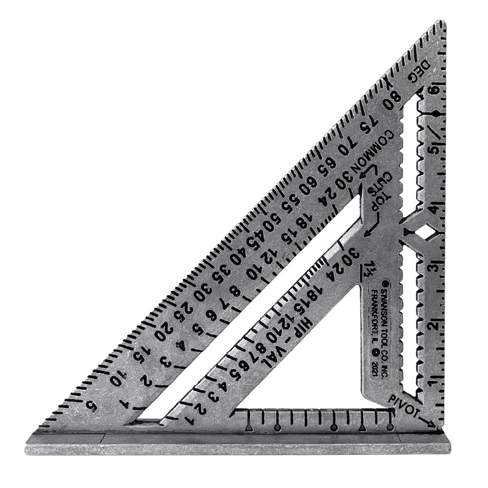 Swanson Speed Square Pro 7-Inch built-in marking guides from 3/8 to 1-1/2 inches.