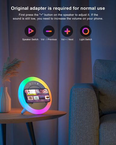 Swarmir color-changing lamp shows 7 colors for mood lighting and dynamic scenes.