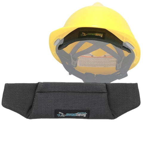 SweatHawg hard hat liner demonstrates extreme sweat absorption for dry comfort.