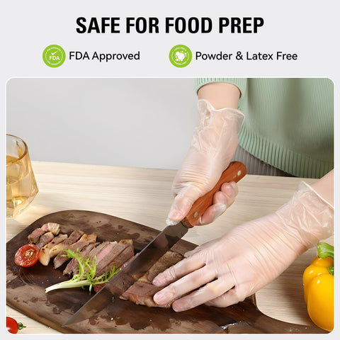 SWIFTLITE gloves food-safe PVC material in use for food preparation.