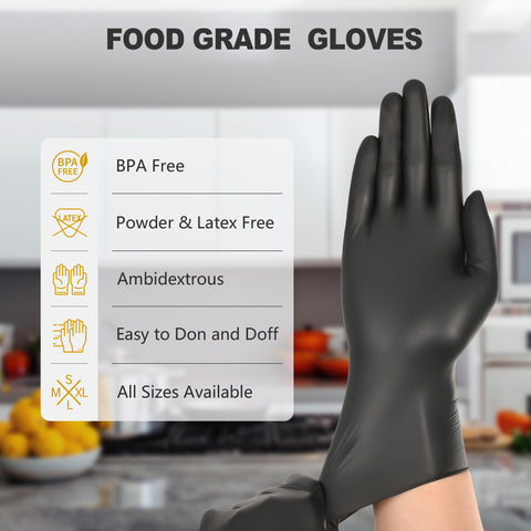 SWIFTLITE gloves in a kitchen scene emphasizing latex-free option for allergy-safe use
