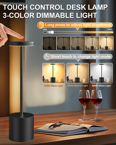 Swinerton stepless dimmable LED lamp with three color modes
