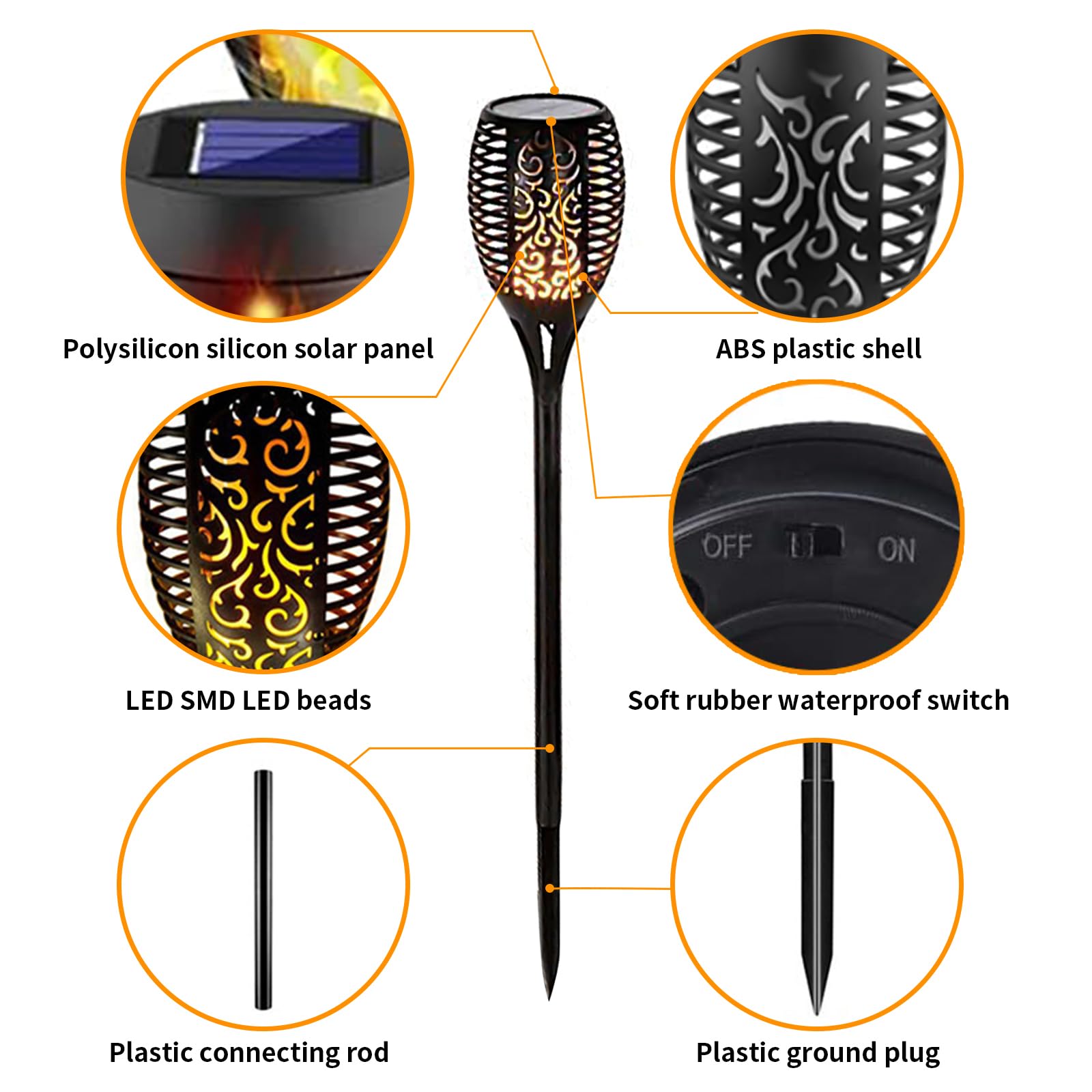 Swingers solar lights provide soft warm glow for garden and yard decor.