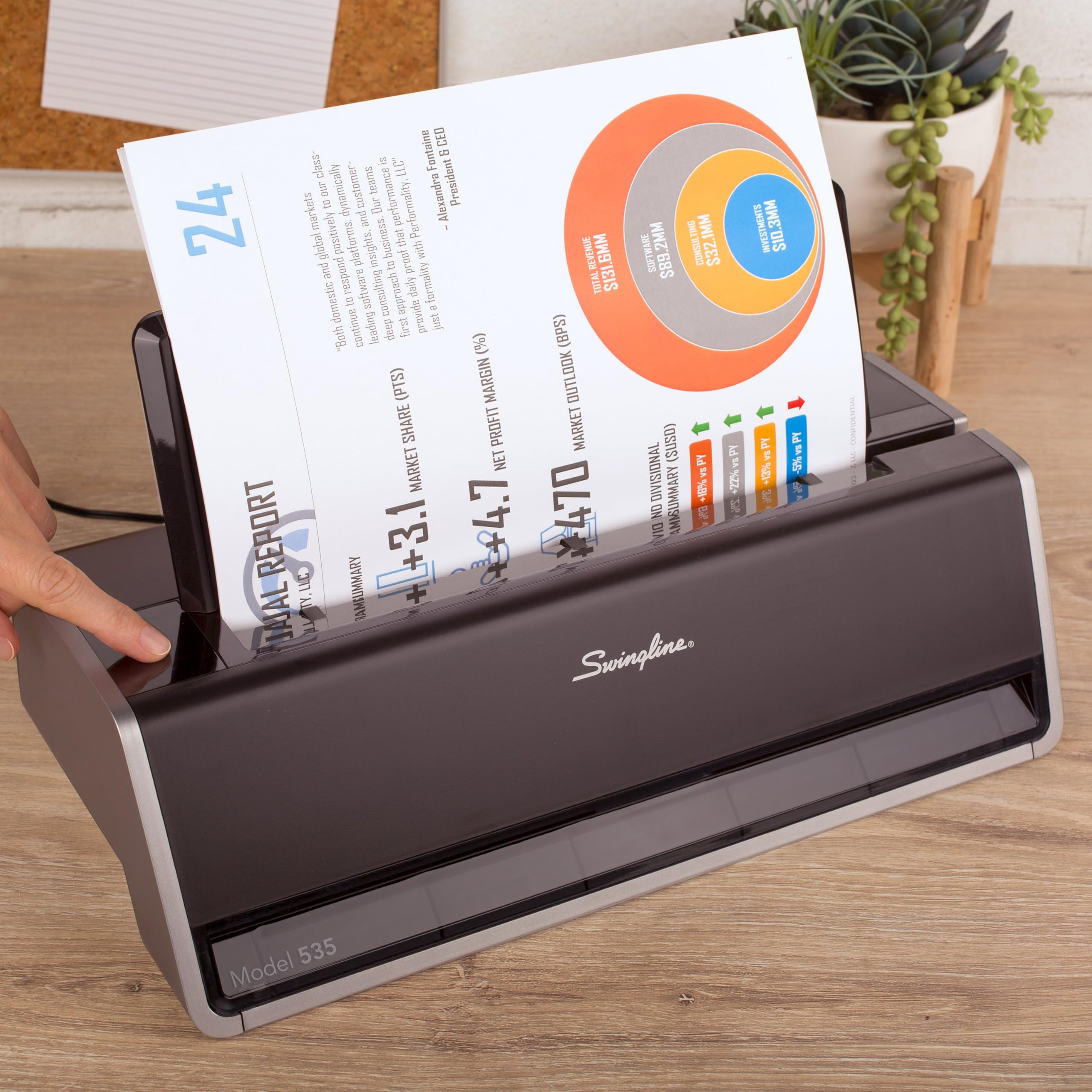 Swingline quiet punching design minimizes noise in offices