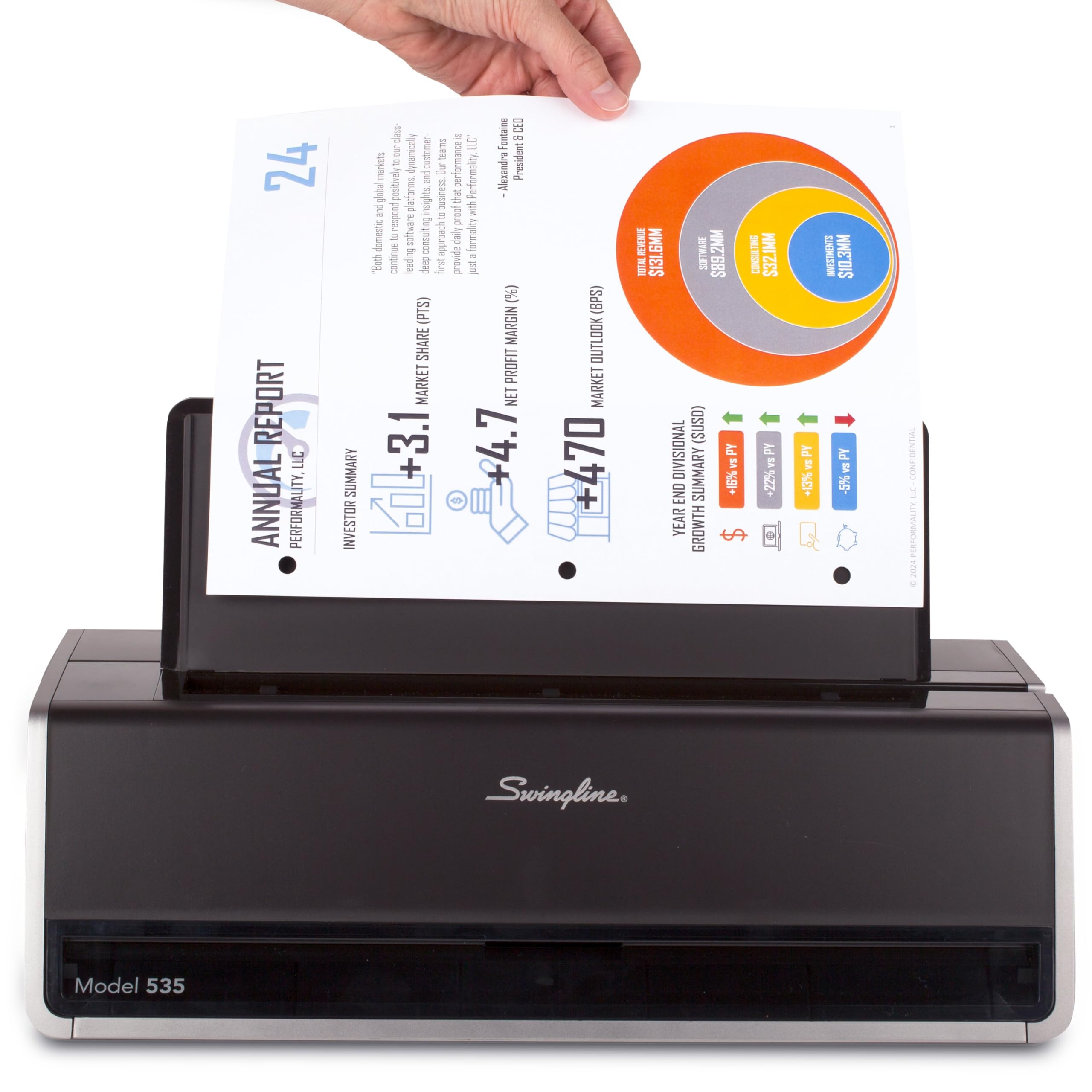 Swingline vertical guide ensures aligned holes every time