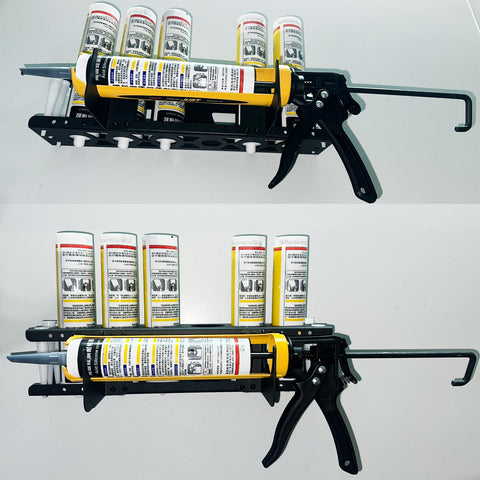 Swiona rust-resistant metal rack keeps caulk tools organized