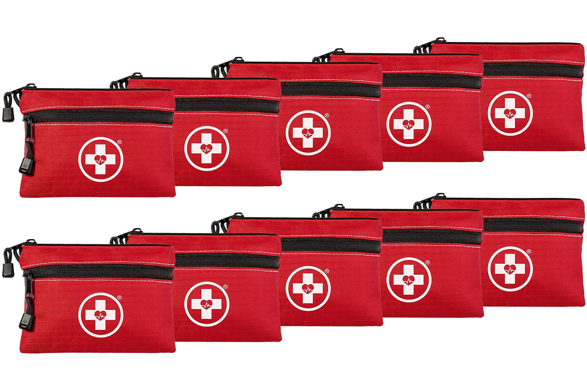 Swiss Safe 64-piece first aid kit backpack-ready for travel and hikes.