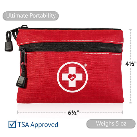 Swiss Safe 64-piece first aid kit camping-kit for outdoor adventures.