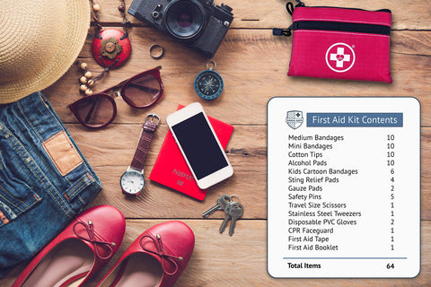 Swiss Safe 64-piece first aid kit home-office-ready for everyday safety.