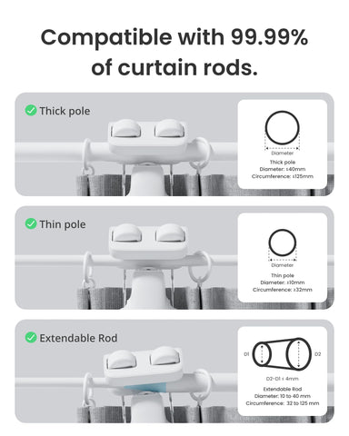 SwitchBot Curtain Opener shown with hub for Matter and HomeKit setup.