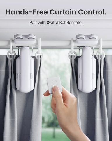 SwitchBot Curtain Opener magnets aligned for precise control and minimal light gaps.
