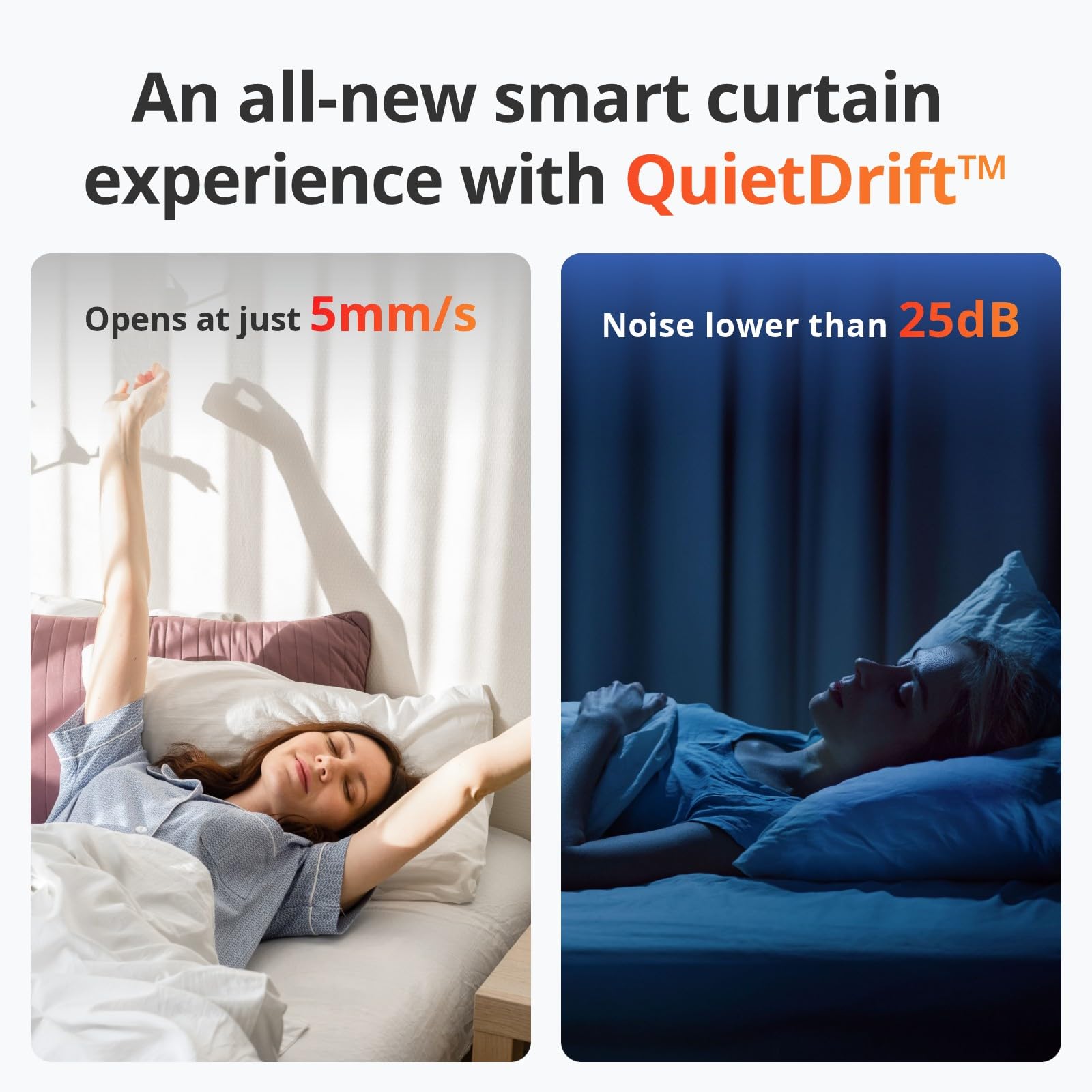 SwitchBot curtain opener silent mode at 25 dB for quiet operation