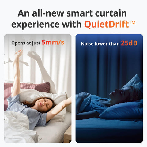 SwitchBot curtain opener silent mode at 25 dB for quiet operation
