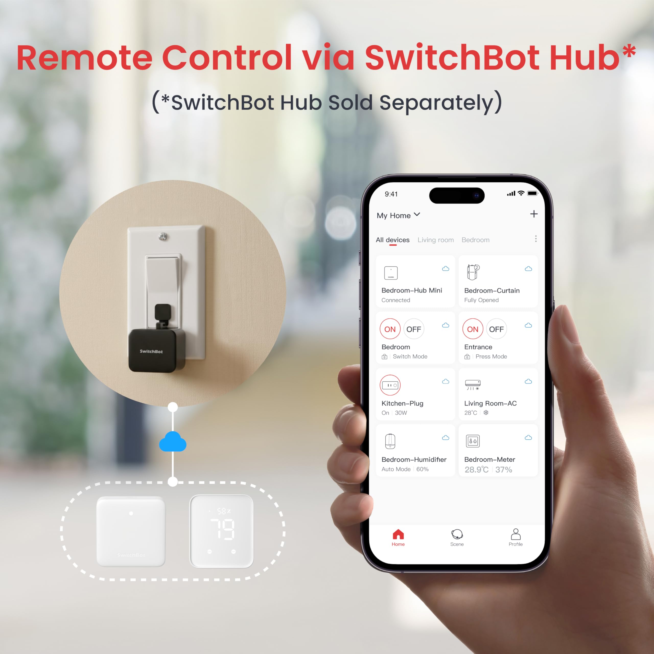 SwitchBot FingerBot install guide illustrating tool-free setup