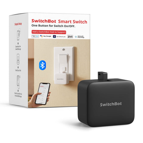 SwitchBot FingerBot press mode enabling hands-free control of a lamp switch