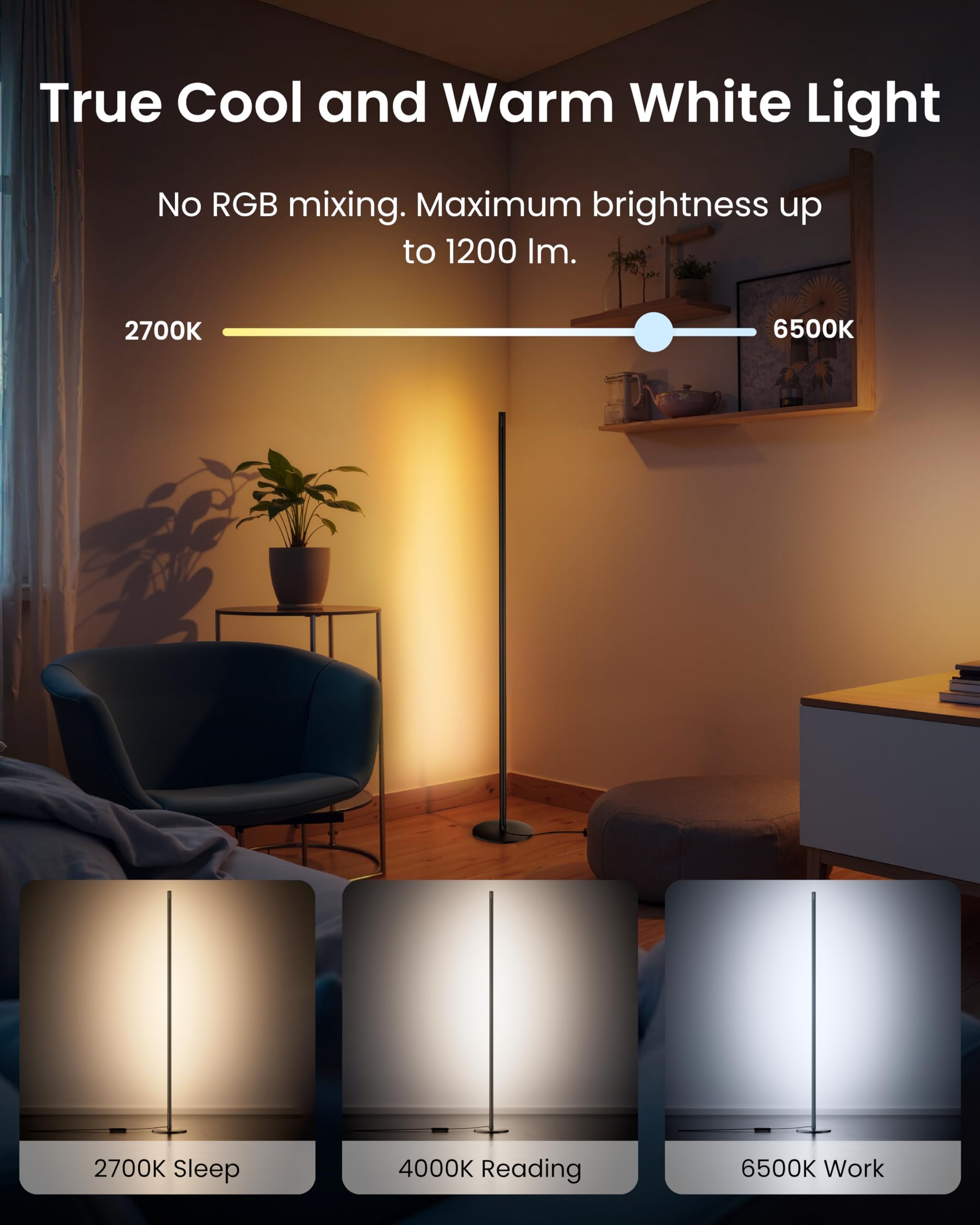 SwitchBot Floor Lamp RGBICWW Matter-enabled hubless operation