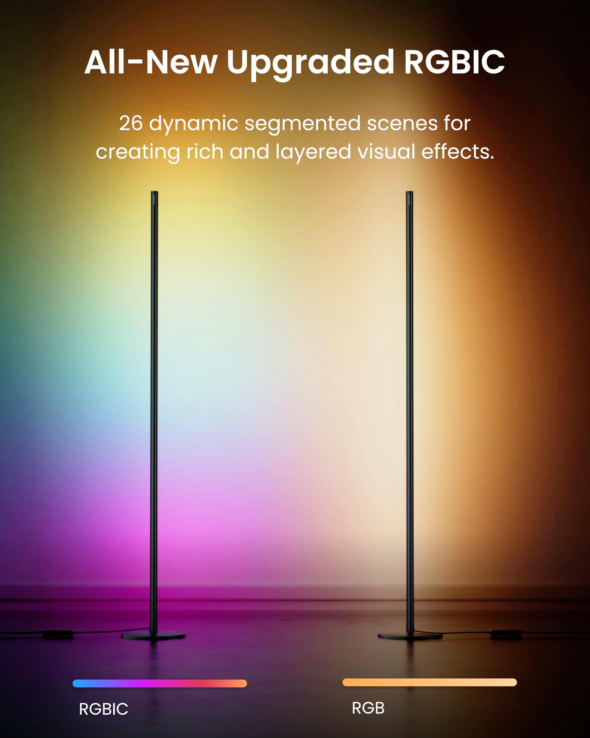 SwitchBot Floor Lamp RGBICWW vertical orientation for direct task lighting