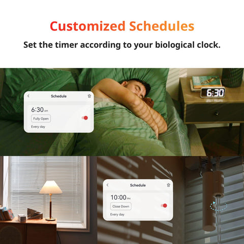 Ambience with SwitchBot blinds adjusting to sunrise automation.
