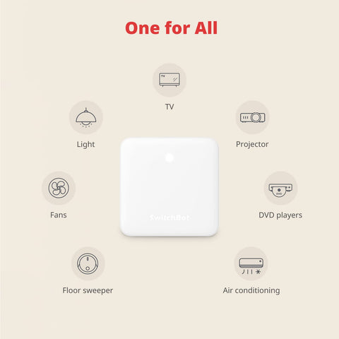 SwitchBot Hub Mini app enables all-in-one device control.
