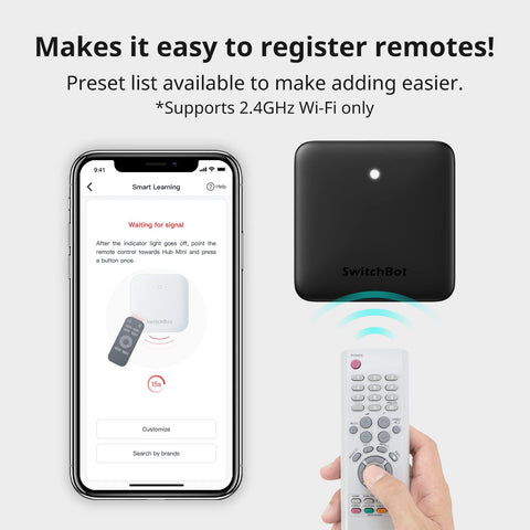 SwitchBot Hub Mini in-app setup screen enabling quick configuration.
