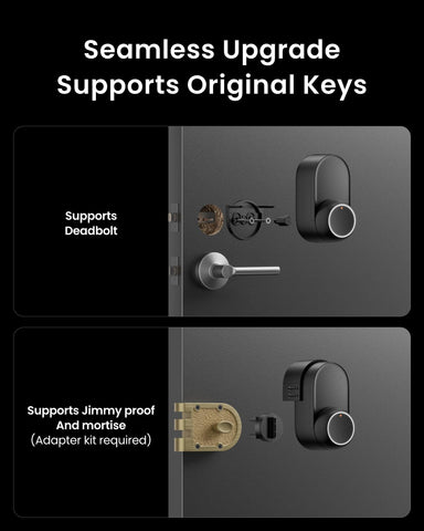 SwitchBot Lock Ultra fingerprint scanner close-up for fast entry