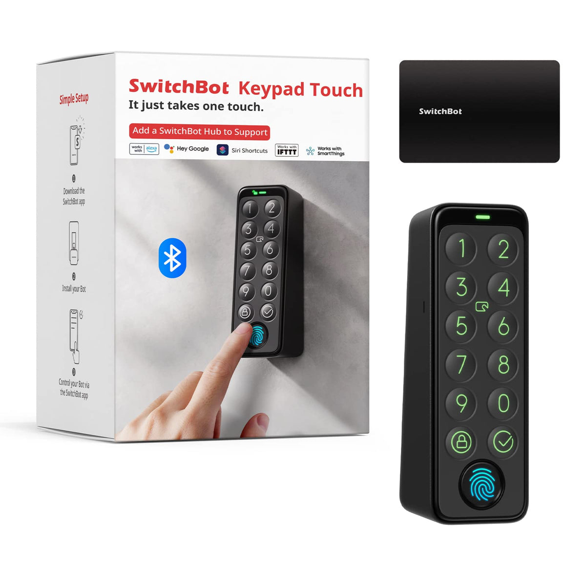SwitchBot Smart Keypad Touch enables fingerprint setup for quick, secure home entry.