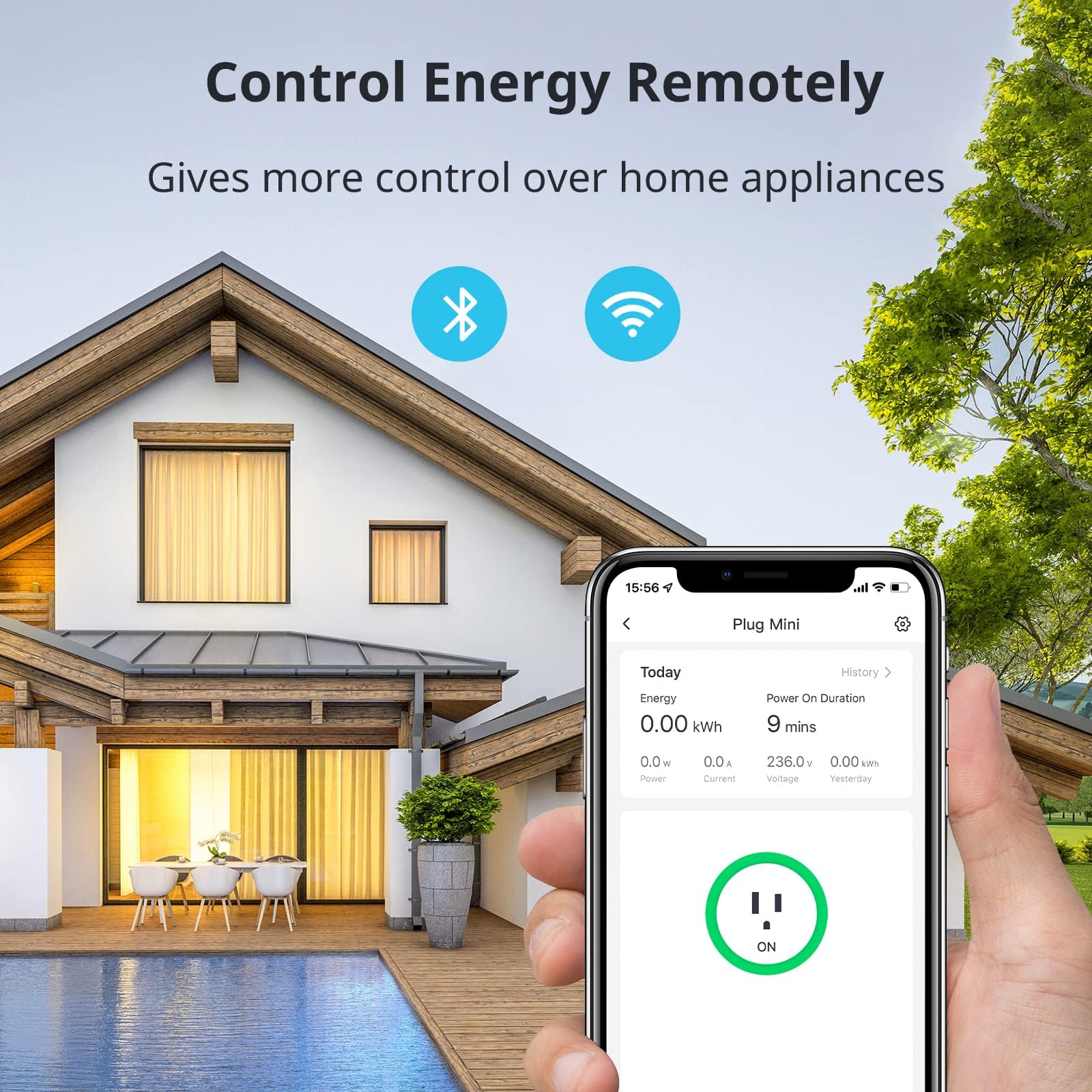 SwitchBot Smart Plug Mini shows real-time energy monitoring for quick insight.