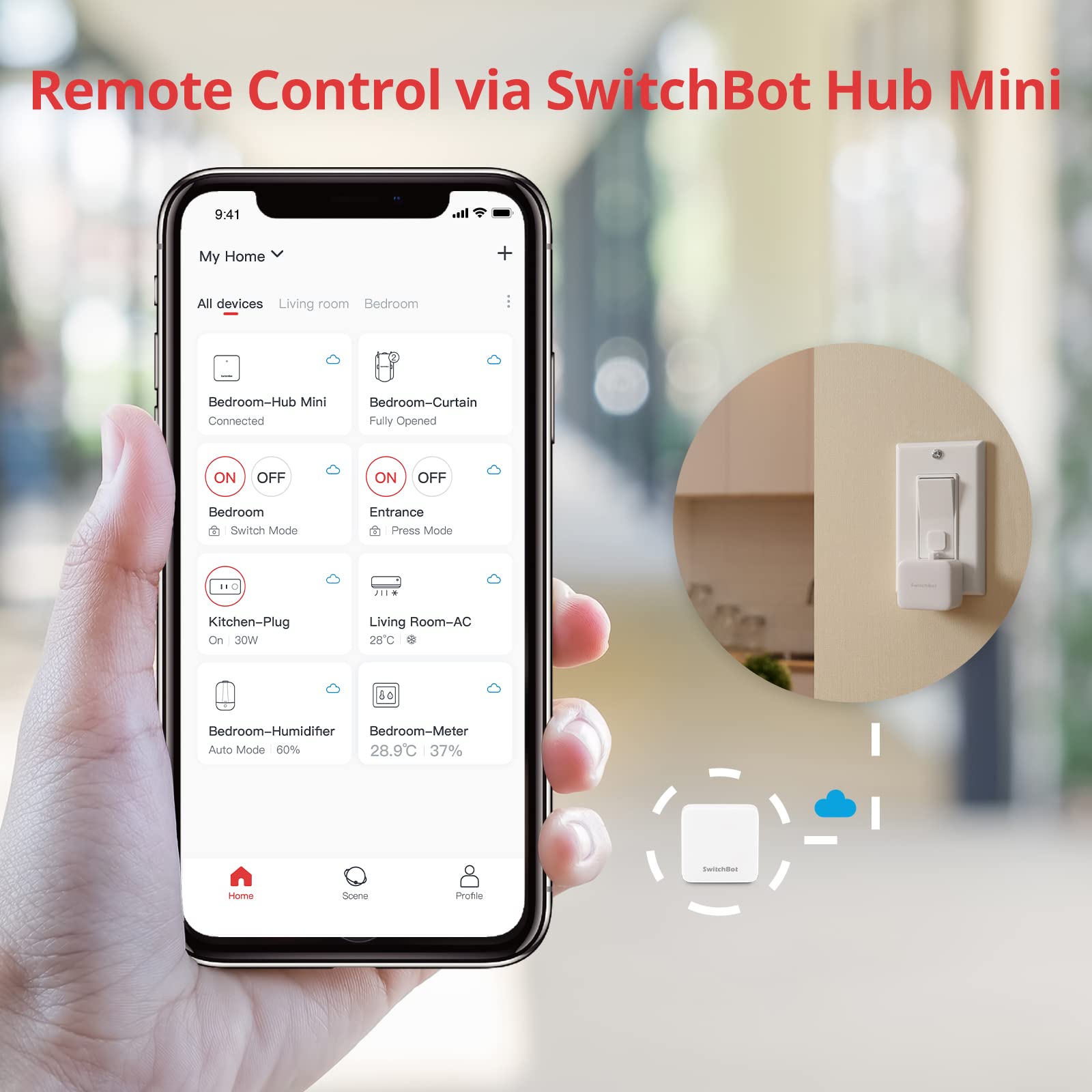 SwitchBot app scheduling for routines using Button Pusher automation.
