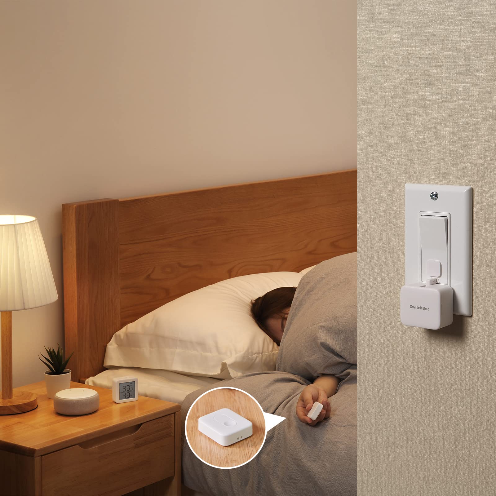 SwitchBot Press Mode activates a button press for accessible control.