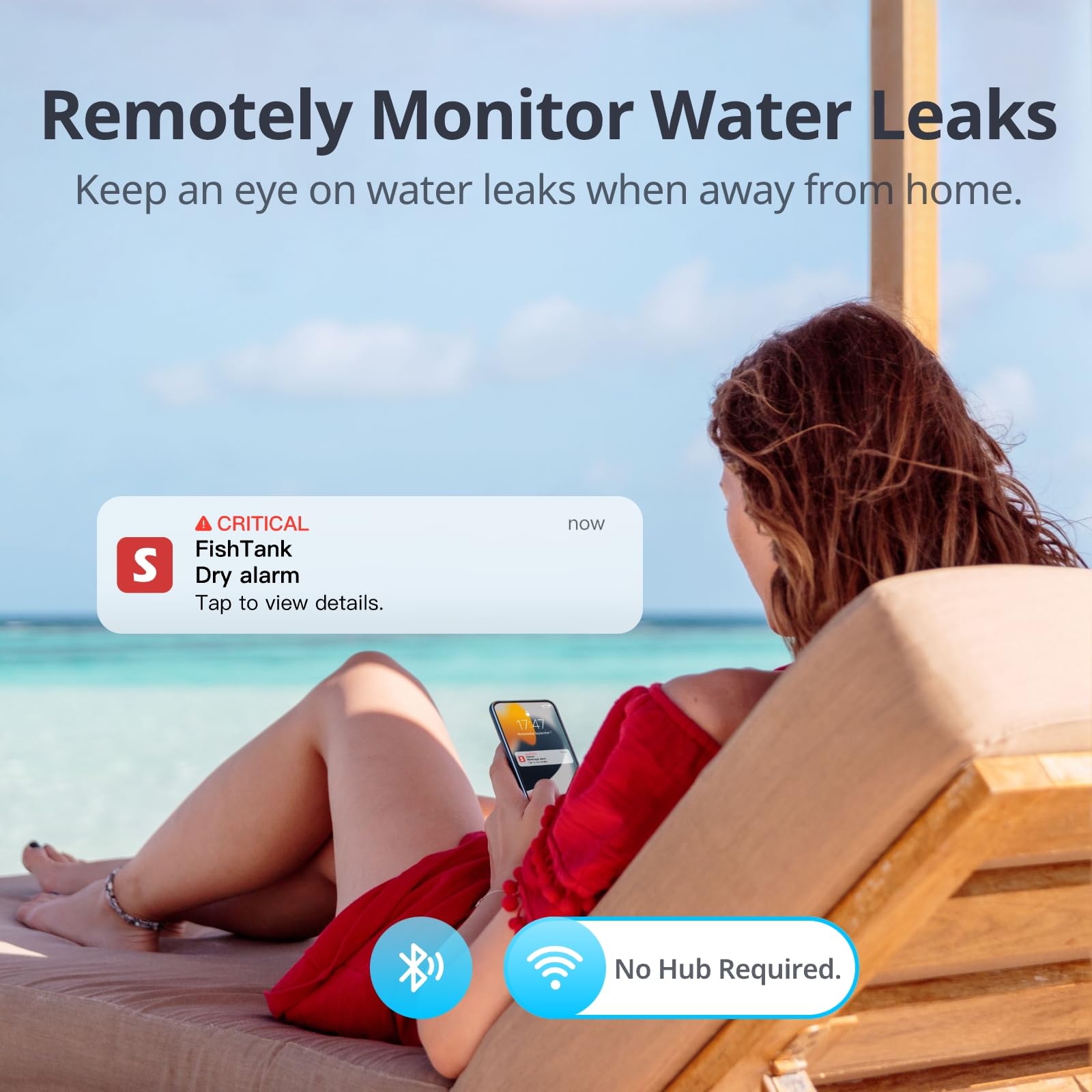 SwitchBot detector emits a 100dB alarm to alert you from across the room.