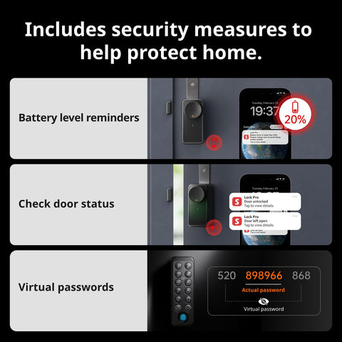 SwitchBot Pro auto-lock and real-time notifications for home security.