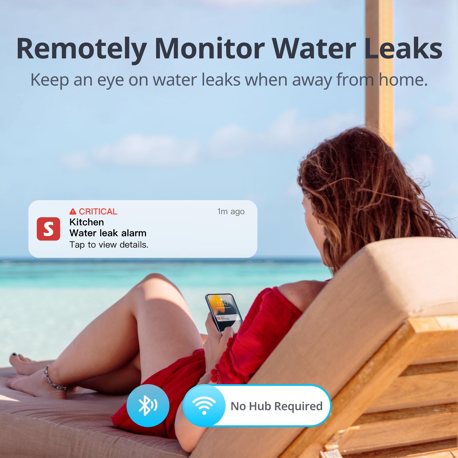 SwitchBot WiFi Water Sensor IP67 shell resists humidity and splashes