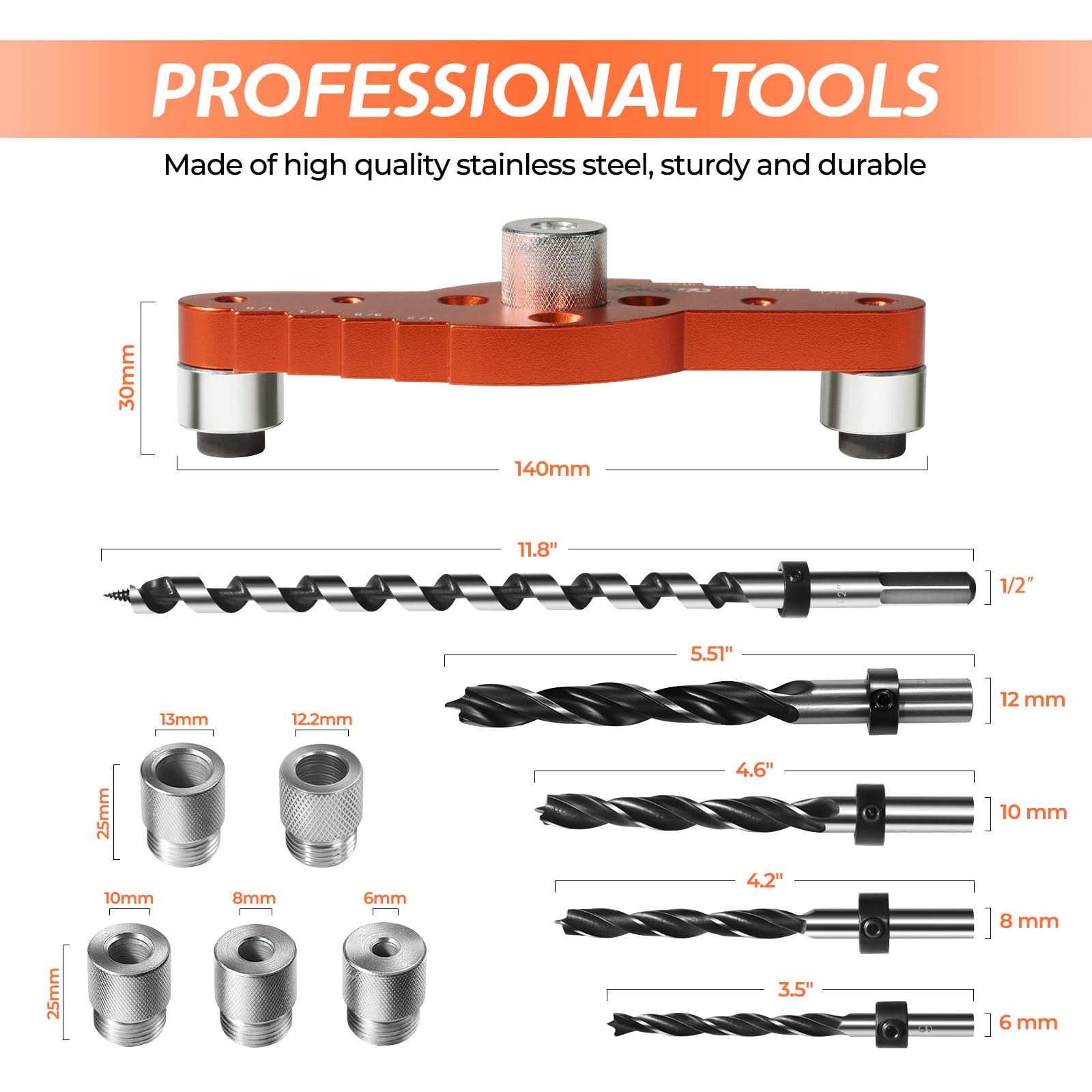 Swozzto drill bits set includes 6-8-10-12mm for versatile tasks.